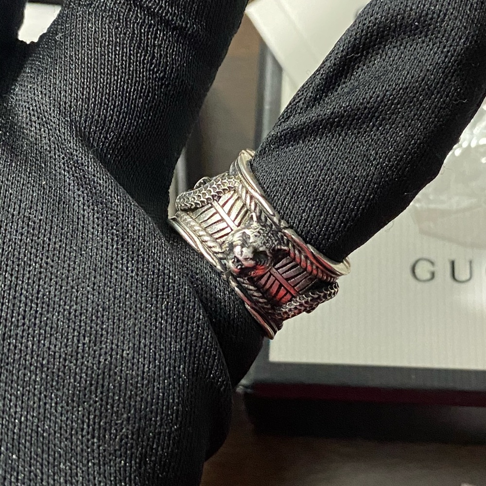 GUCCI RESIN SNAKE TIGER GARDEN RING SIZE 8 - Picture 7 of 8